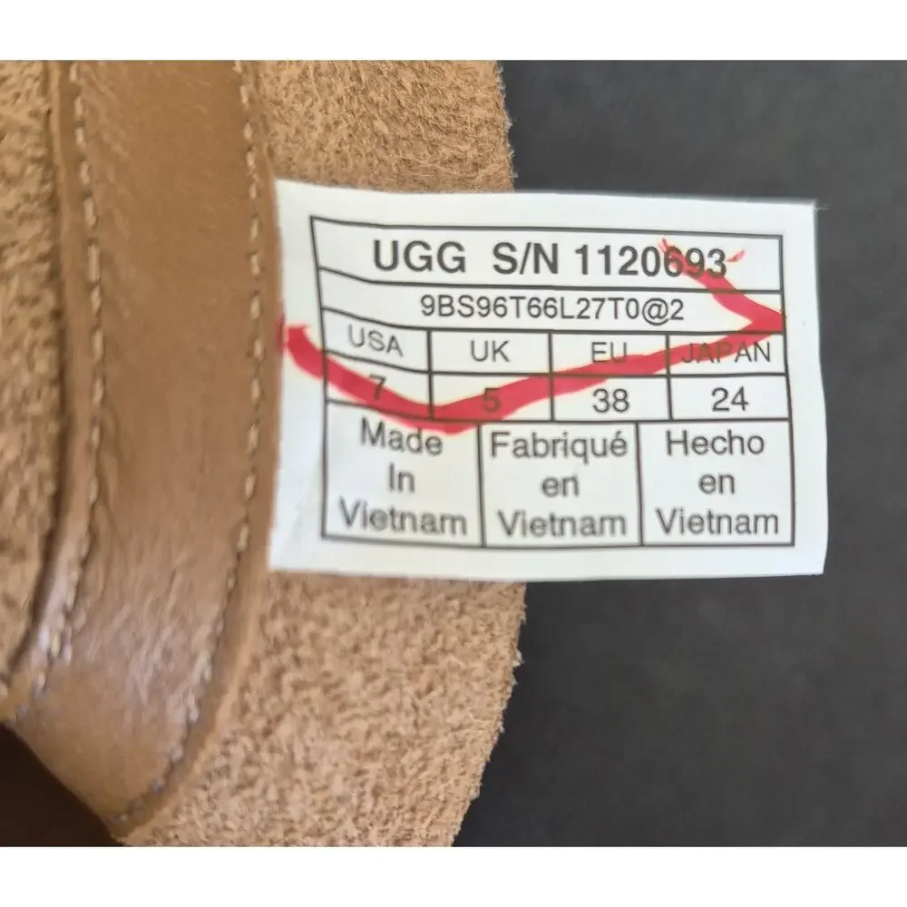 UGG Brown Leather Deconstructed Lace Up Combat Boots Size 7 New No Box